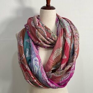 Anthropologie Raj Beaded Multi Colored Scarf Art to Wear